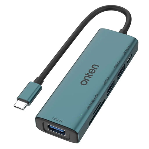 ONTEN UC120 6-in-1 USB-C to USB3.0 + 2xUSB2.0 + Type-C Input + SD / TF Card Slots Adapter USB Hub - 1