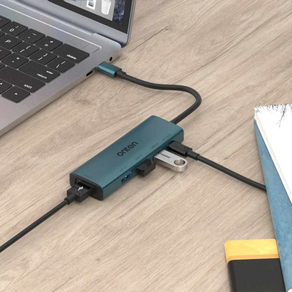 ONTEN UC119 5-in-1 USB-C to USB3.0 + 3xUSB2.0 + USB-C Input Adapter USB Hub - 5
