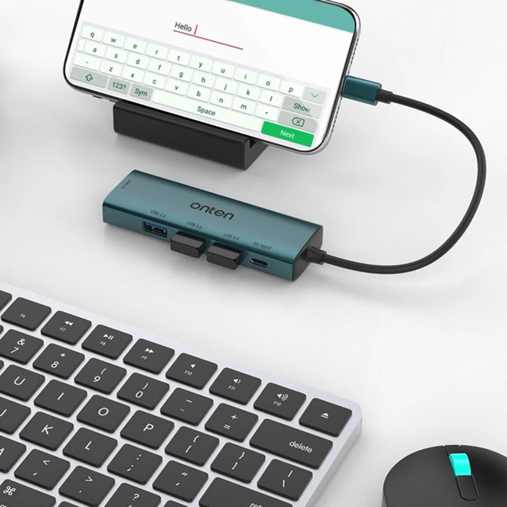 ONTEN UC119 5-in-1 USB-C to USB3.0 + 3xUSB2.0 + USB-C Input Adapter USB Hub - 6