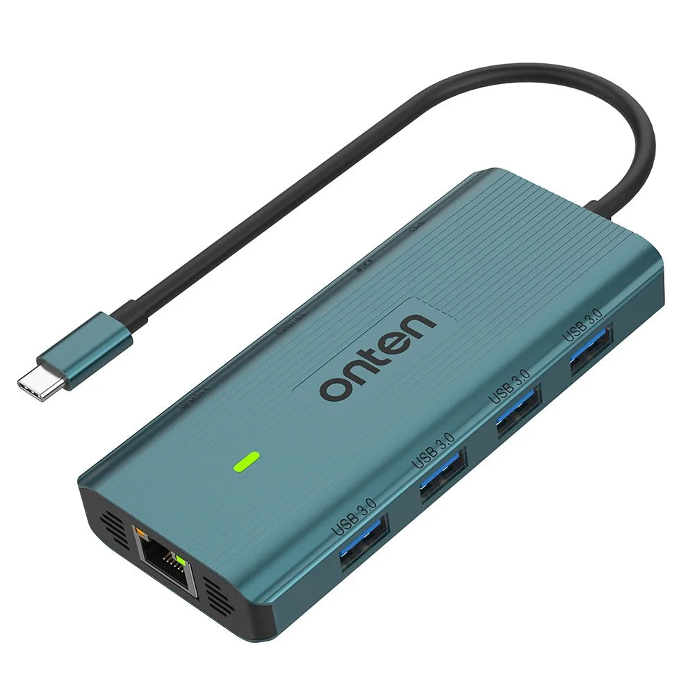 ONTEN UC962 10-in-1 Type-C to USB3.0*4+HD+SD+TF+Jack+PD 3.0+RJ45 USB Hub Docking Station - 1