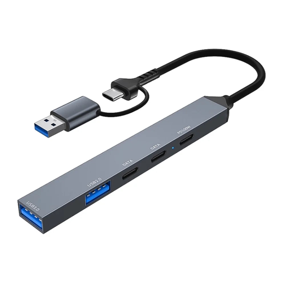 ADS-809D USB+Type-C Adapter Multi-Port Hub to USB Data Transfer + PD 100W Charging - 1