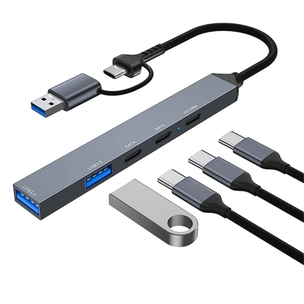 ADS-809D USB+Type-C Adapter Multi-Port Hub to USB Data Transfer + PD 100W Charging - 3