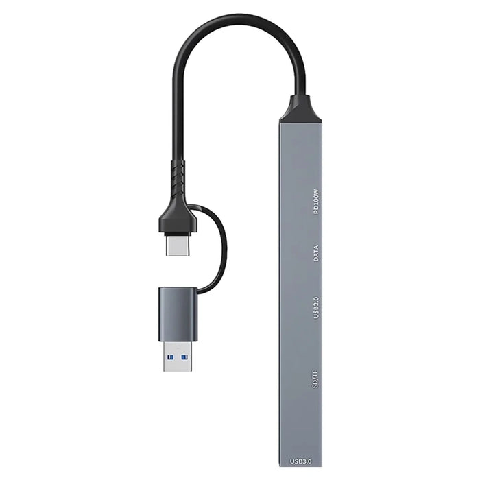 ADS-807D USB+Type-C Adapter to PD 100W Charging Data Reading Card Slots Multi-Port Hub - 3