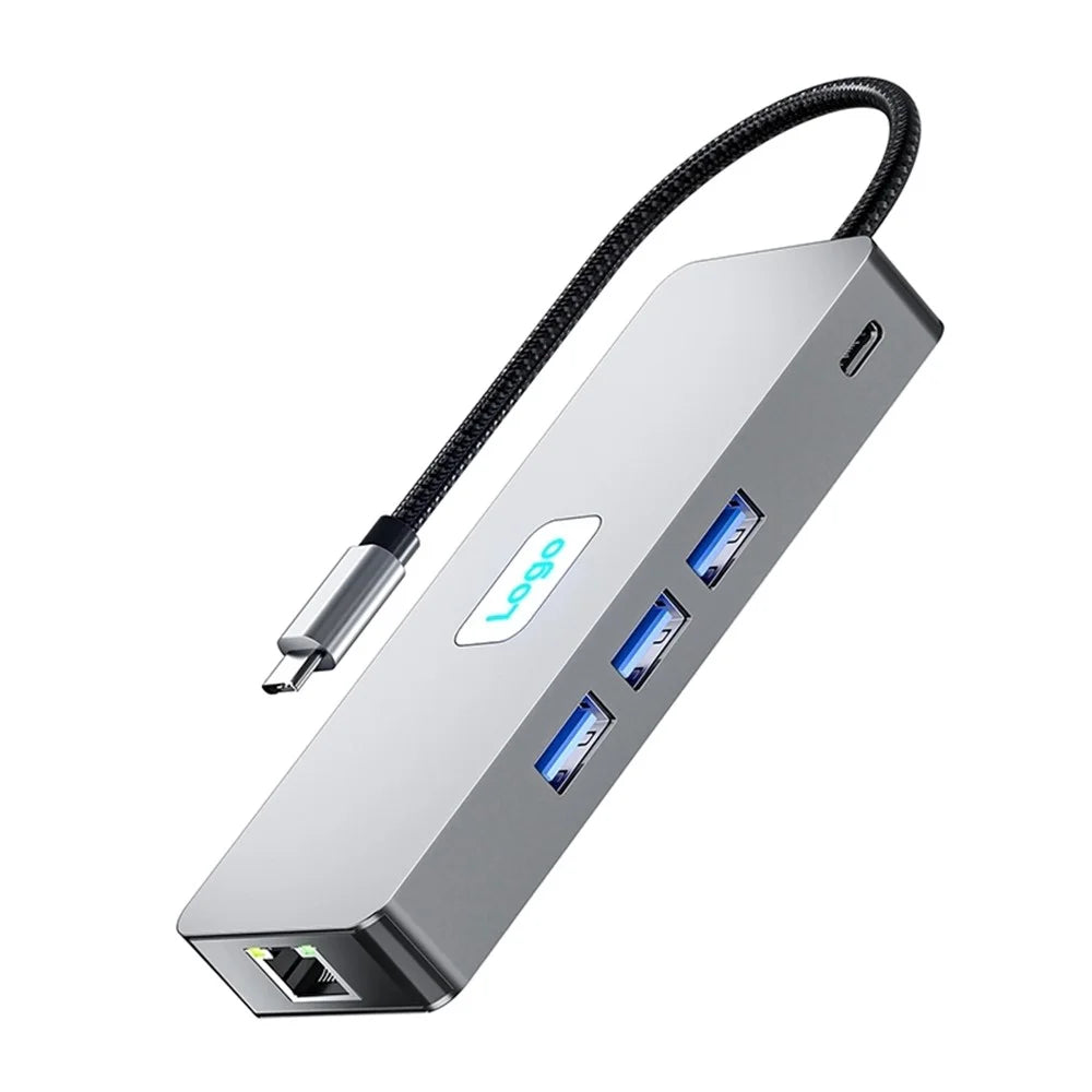 BYL-2401 8-In-1 USB-C to DisplayPort HD 4K Docking Station Adapter PD 100W Ethernet Connector - 1