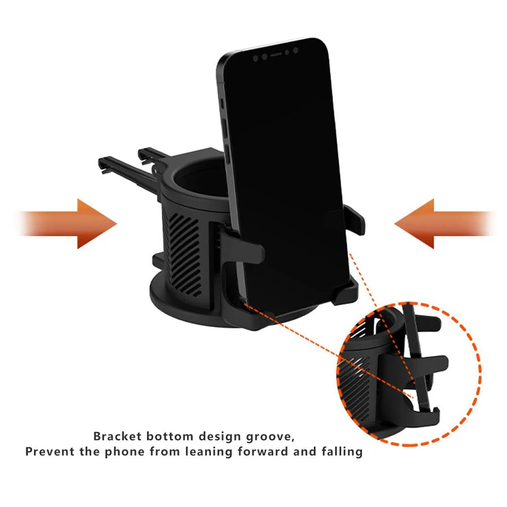 Rotation Car Cup Holder ABS+Stainless Steel Bottle Organizer for Convenient Driving - 2