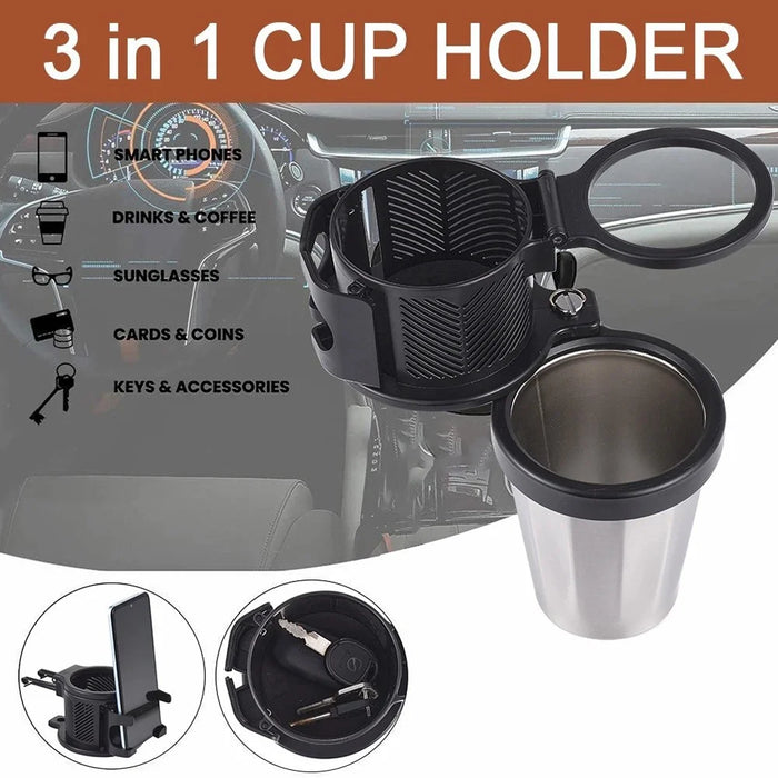 360° Rotation Vehicle Cup Holder Heat Preservation 3 in 1 Foldable Cell Phone Mount - 5