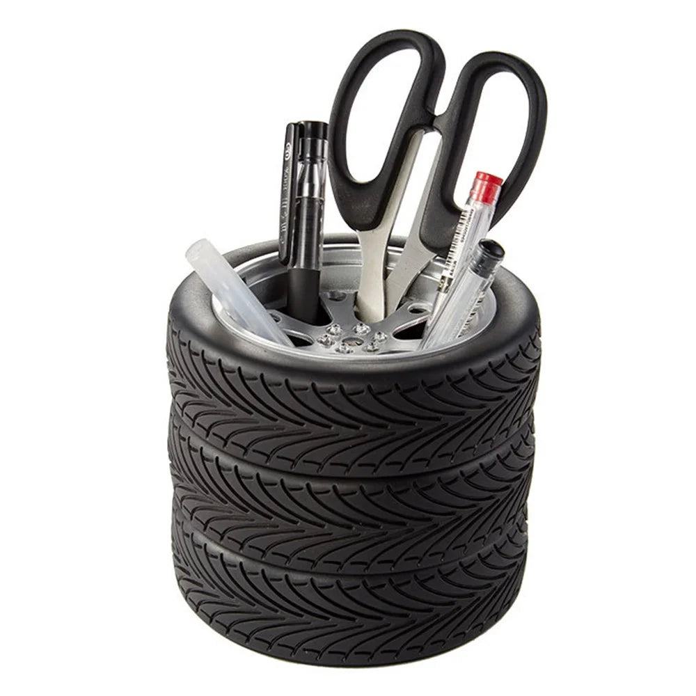 JT-G16 Imitation Tire Shape Pen Holder Creative Office Desktop Pen Sundries Holder - 1