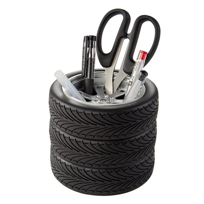 JT-G16 Imitation Tire Shape Pen Holder Creative Office Desktop Pen Sundries Holder - 1