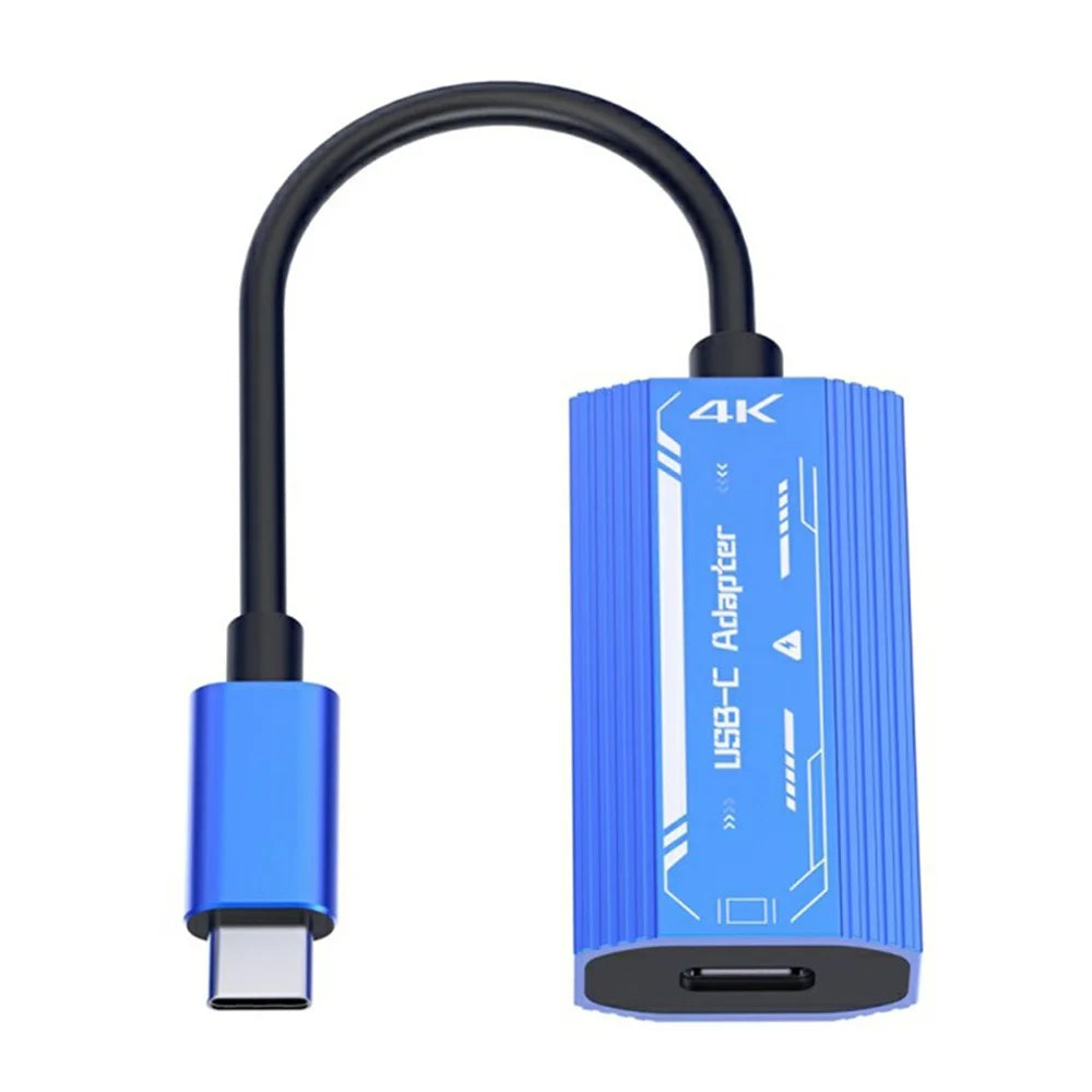 V278A 4K 60HZ Aluminum Alloy Type-C to PD+Type-C Converter Video Adapter Cable - 2