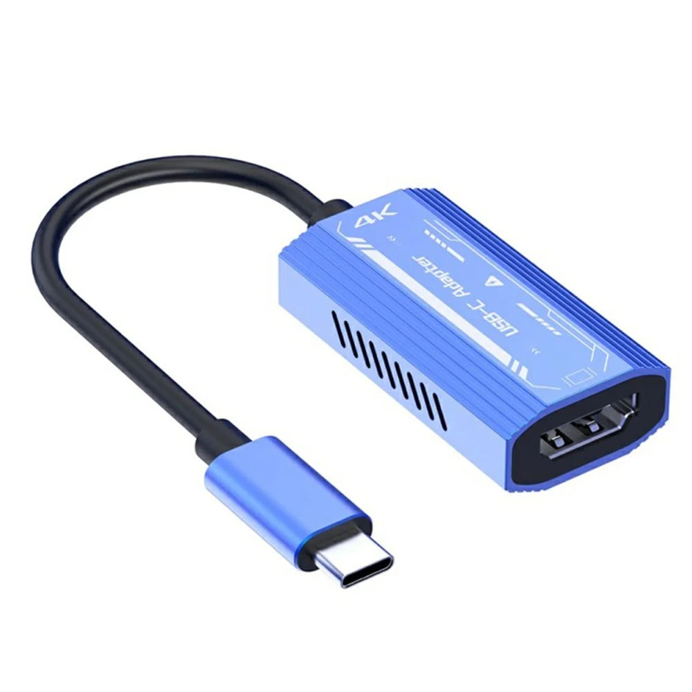 V278 4K 60Hz Type-C to HD + Type-C Video Adapter Aluminum Alloy Converter - 1