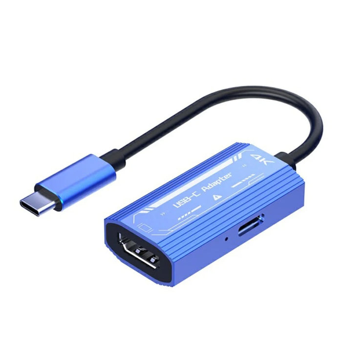 V278 4K 60Hz Type-C to HD + Type-C Video Adapter Aluminum Alloy Converter - 2