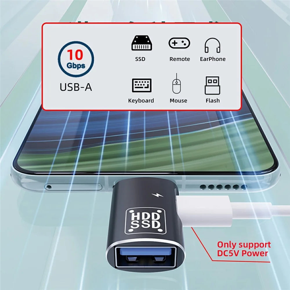 UC-035-AC 10Gbps Type-C to USB 3.0 Female OTG DC 5V Power Adapter for Tablet Phone - 6