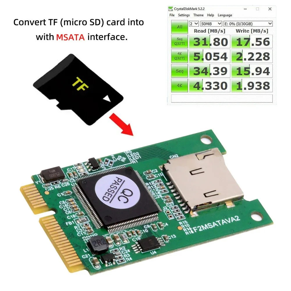 EP-041-3050MM 30x50mm MSATA to T-Flash TF Card Reader Adapter Board for Industrial Mobile SSD - 3