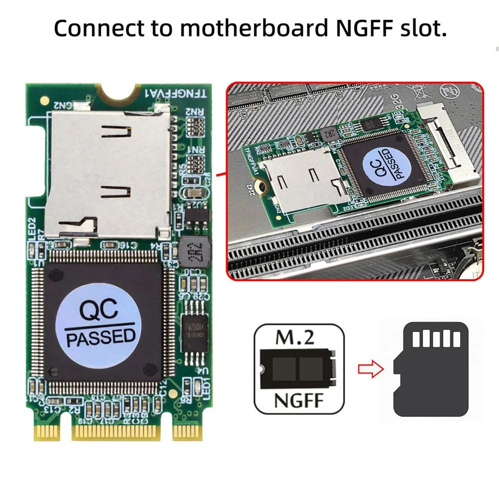 EP-041-2242MM 22x42mm M2 NGFF B-Key to T-Flash TF Card Reader B+M Key Adapter Board for Industrial Mobile SSD - 4
