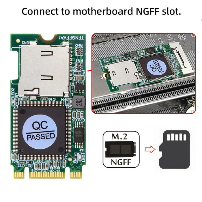 EP-041-2242MM 22x42mm M2 NGFF B-Key to T-Flash TF Card Reader B+M Key Adapter Board for Industrial Mobile SSD - 4