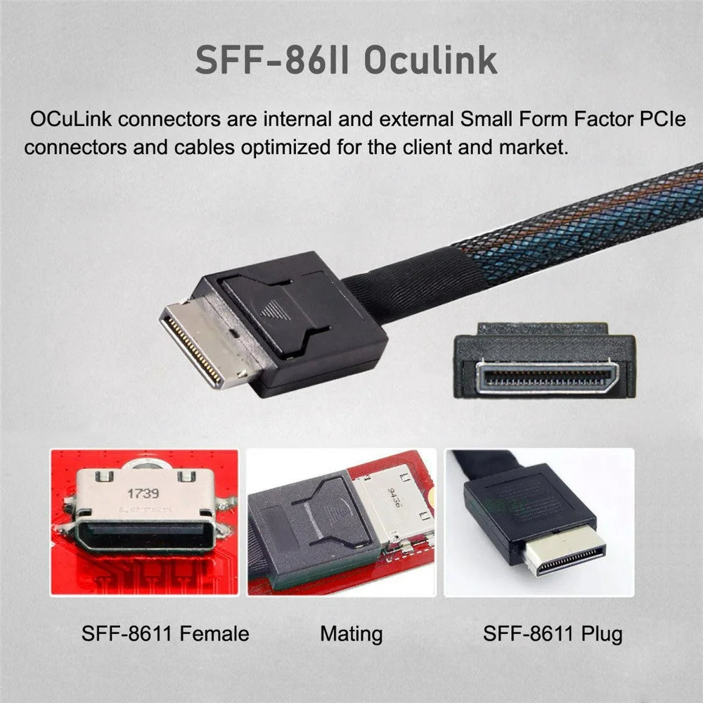 SF-023-2230MM 2230 PCI-E4.0 M.2 M-key to OCuLink SFF-8612 SFF-8611 Vertical Host Adapter for NVME U.2 SSD eGPU - 2