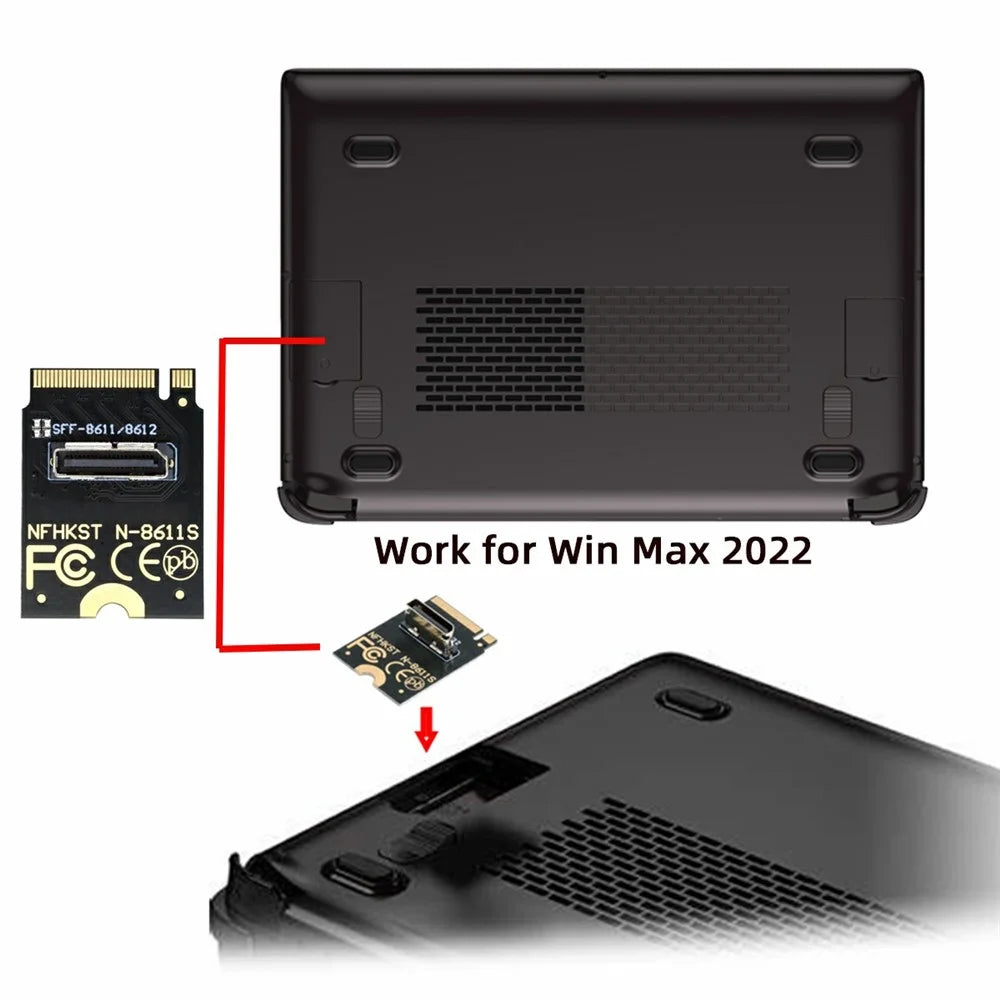 SF-023-2230MM 2230 PCI-E4.0 M.2 M-key to OCuLink SFF-8612 SFF-8611 Vertical Host Adapter for NVME U.2 SSD eGPU - 6