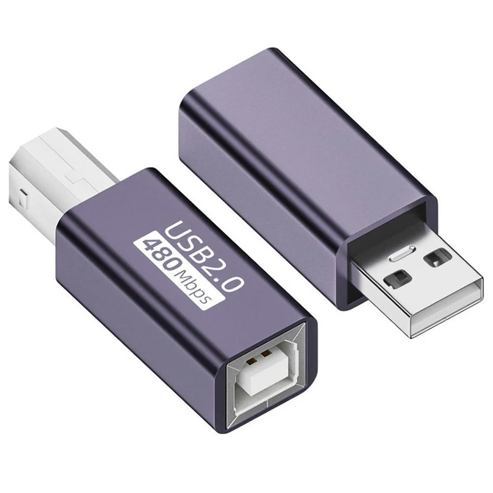 U2-010-AB 2Pcs USB 2.0 B Type Female to Type-A + Type-B Male Extension Adapter for Printer Scanner Disk - 1