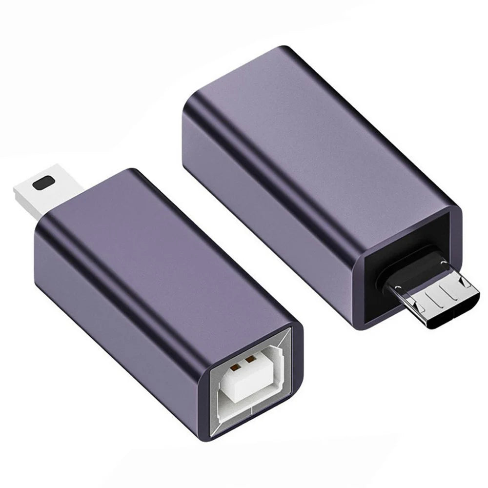 U2-010-MM 2Pcs USB 2.0 B Type Female to Mini USB & Micro Male Extension Adapter for Printer Phone Disk - 1