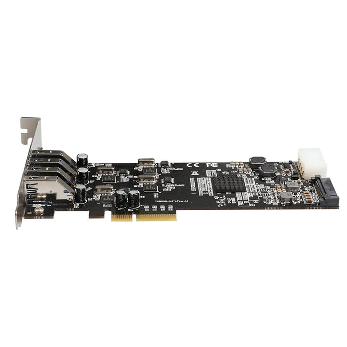 TXI058 Desktop Computer 4 USB3.0 PCI Express Card Adapter 4x5G PCI-E to USB3.0 Expansion Card - 3