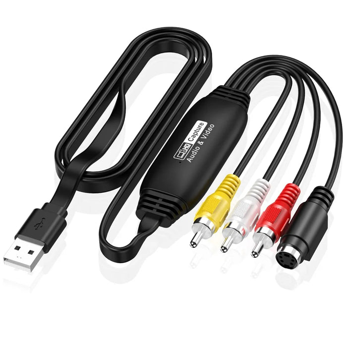 HW-1406B Audio Video RCA Capture Card USB to 4 Channel RCA Converter Support DVD / VCR / TV Box - 1