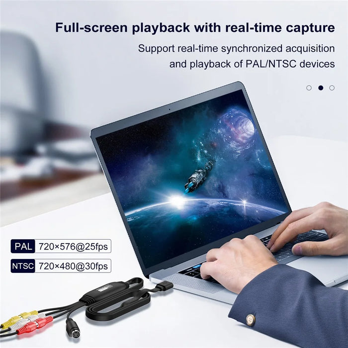 HW-1406B Audio Video RCA Capture Card USB to 4 Channel RCA Converter Support DVD / VCR / TV Box - 7