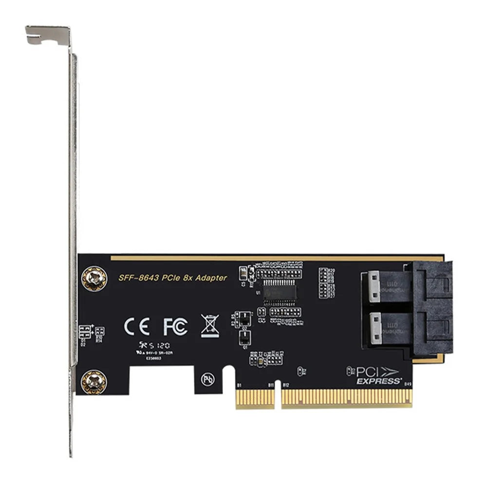 TXB127 SFF8639 Interface 2-port Solid State Drive (SSD) Adapter Board to PCLEX8 to 2 U.2 Expansion Card - 2