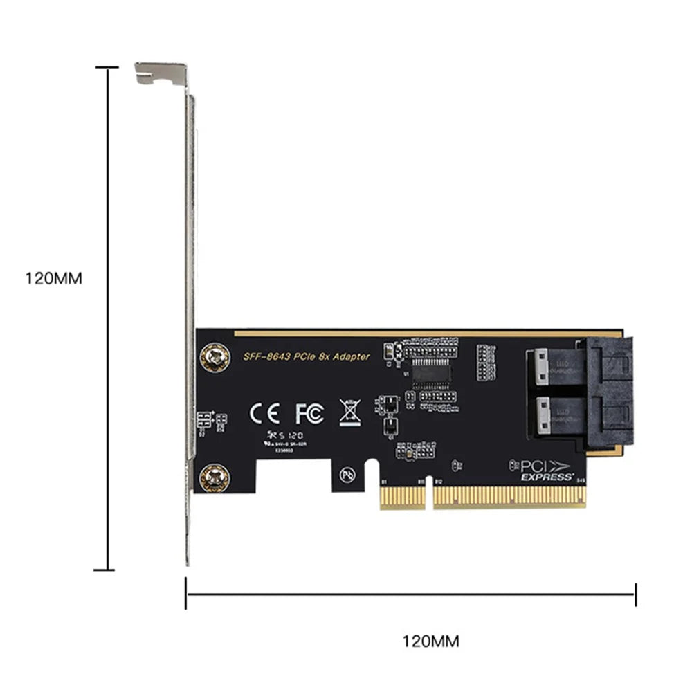 TXB127 SFF8639 Interface 2-port Solid State Drive (SSD) Adapter Board to PCLEX8 to 2 U.2 Expansion Card - 7