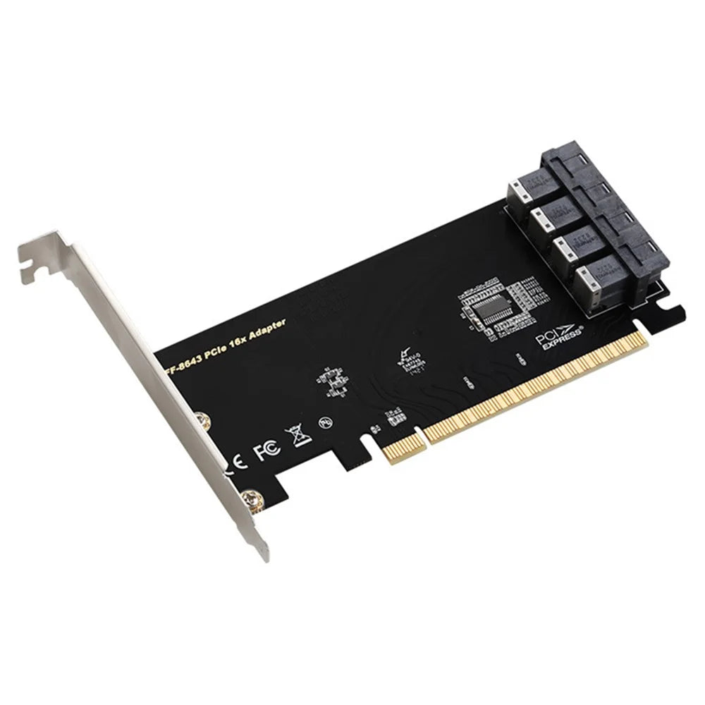 TXB128 SFF8639 Interface 4-port Nvme Adapter Card Solid State Drive to PCIE X16 to 4 U.2 Expansion Card - 1