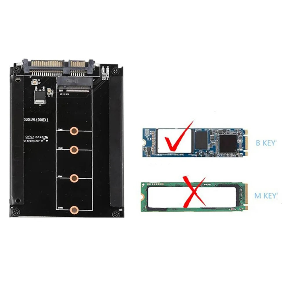 TXB007 M.2 NGFF to SATA 3.0 Adapter Card B Key 2.5-Inch SSD Converter - 5