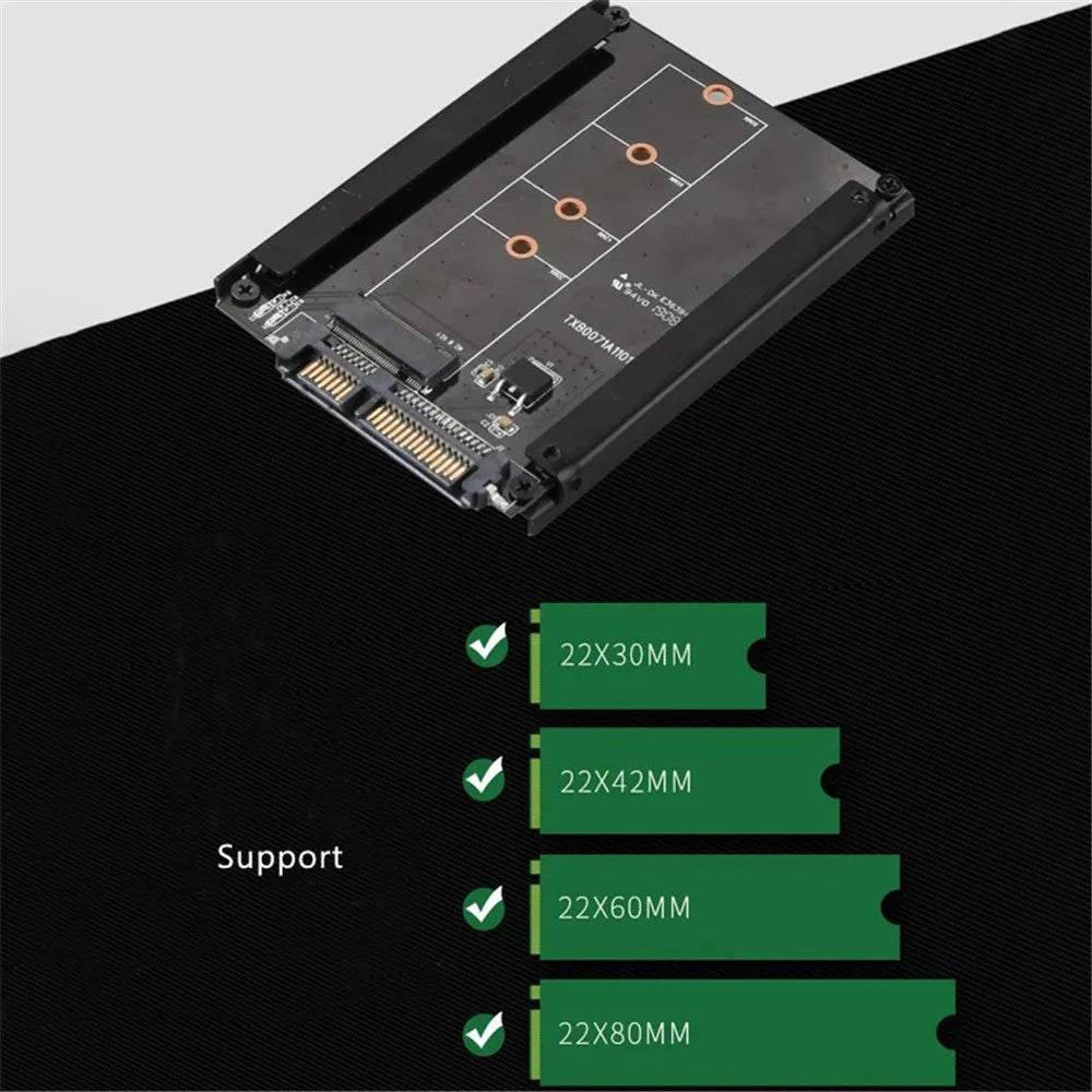 TXB007 M.2 NGFF to SATA 3.0 Adapter Card B Key 2.5-Inch SSD Converter - 6