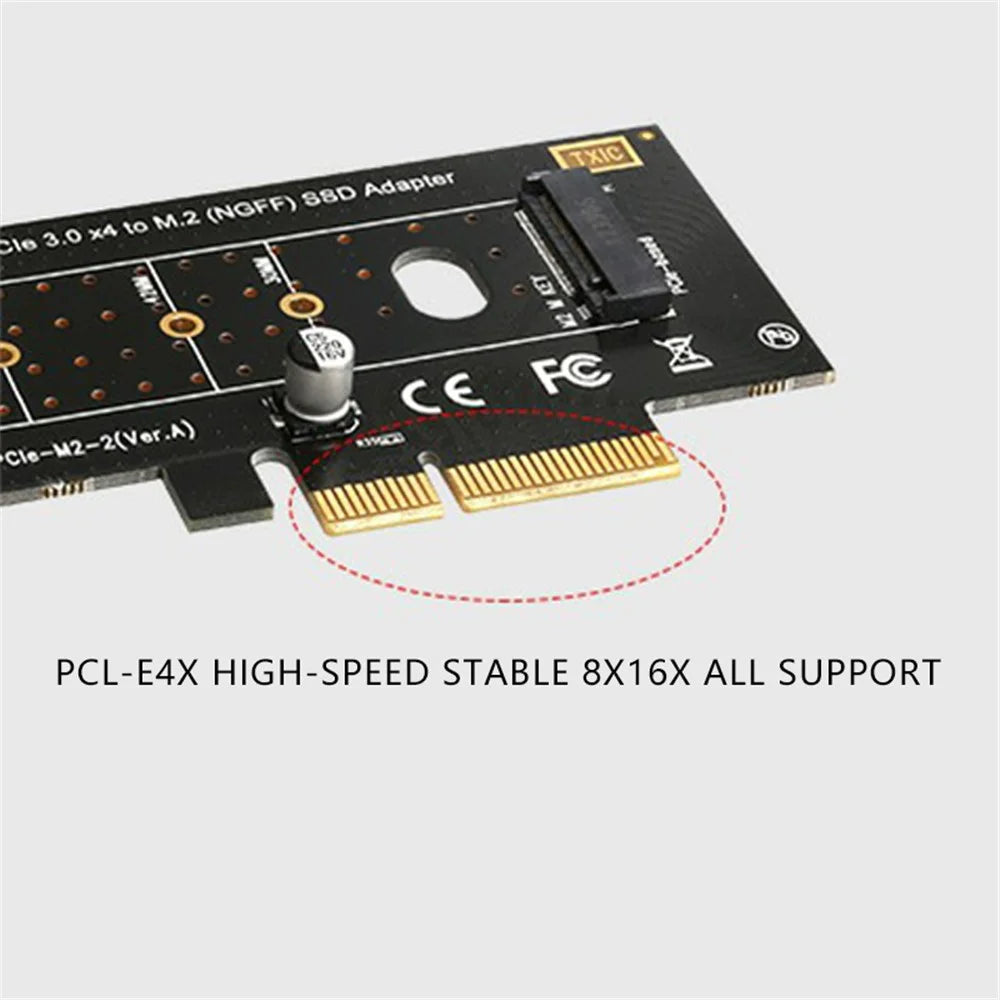 TXB043 M KEY NGFF SSD Adapter Card NVME M.2 to PIC-E 3.0 X4 High Speed Expansion Card - 6
