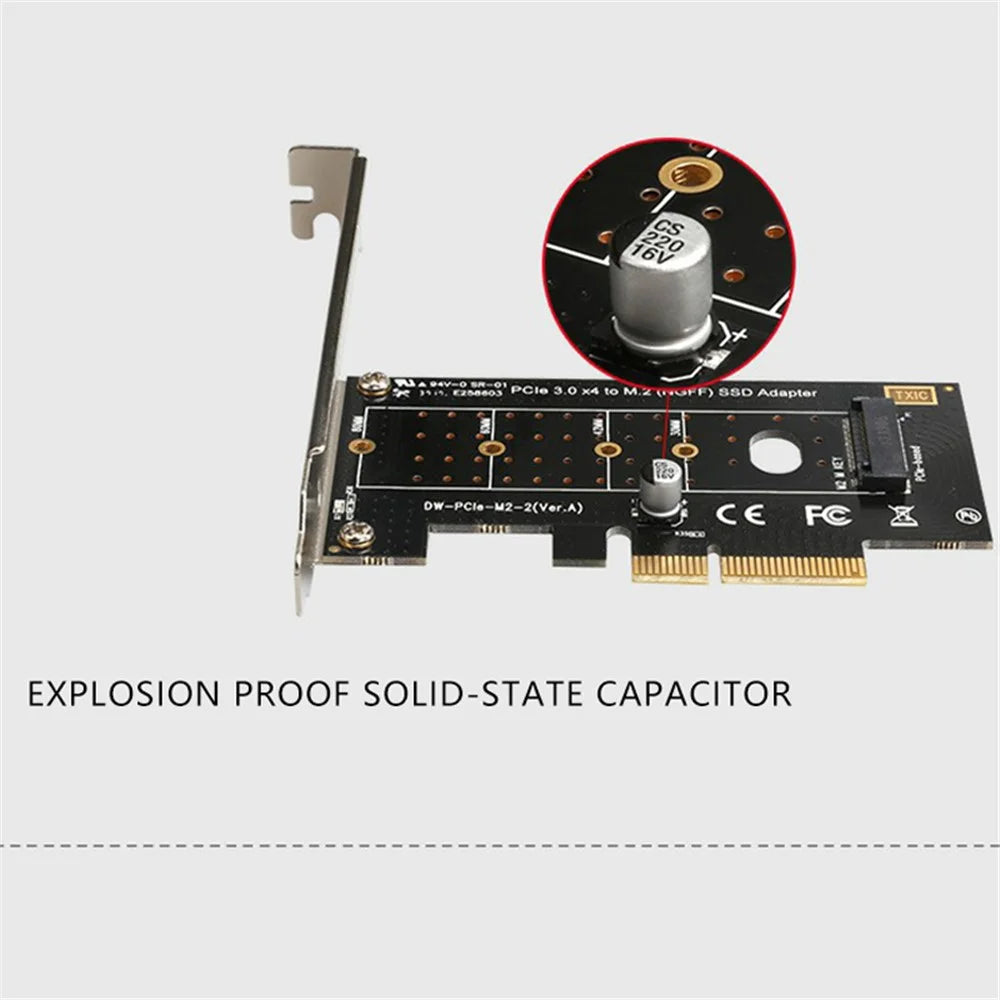 TXB043 M KEY NGFF SSD Adapter Card NVME M.2 to PIC-E 3.0 X4 High Speed Expansion Card - 7