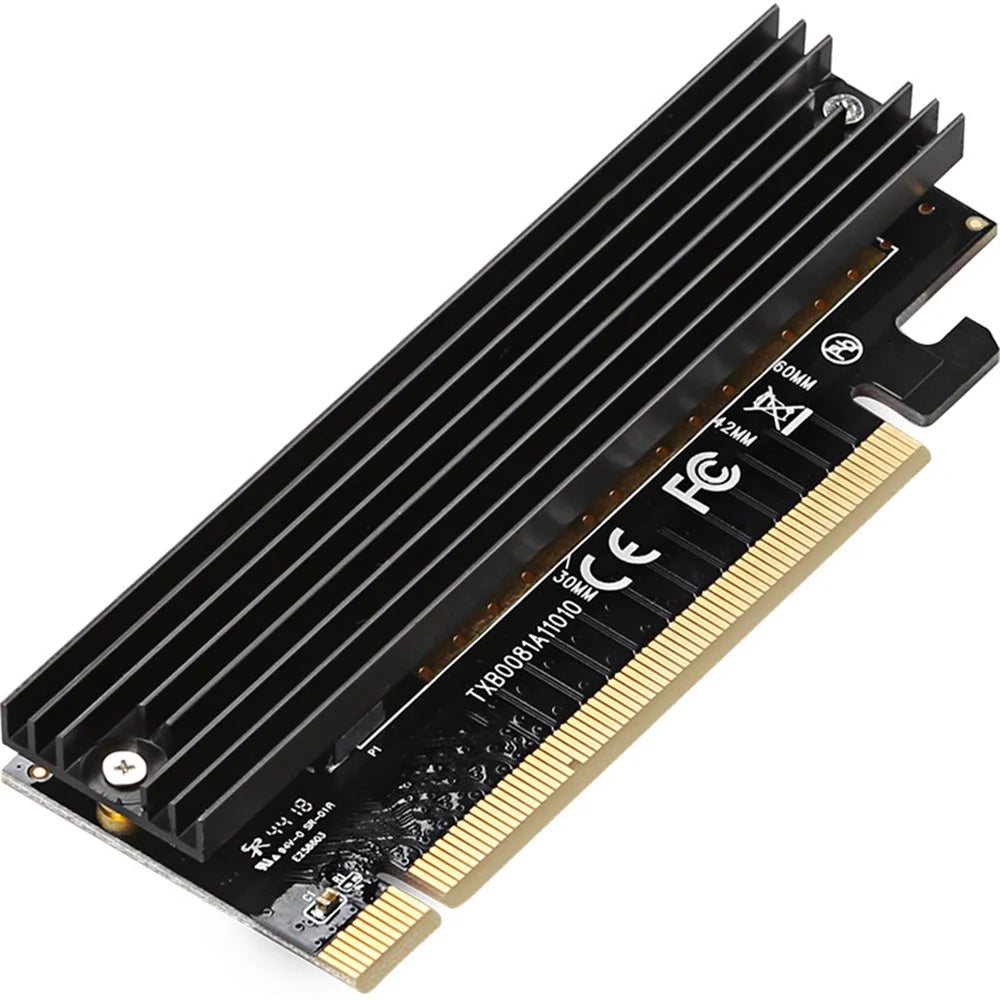 TXB008 Pcl-Express X16 Solid State Drive Adapter Card M.2 to PCIE3.0 Computer Expansion Card with Heat Dissipation Fin - 1