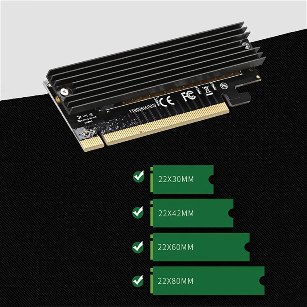 TXB008 Pcl-Express X16 Solid State Drive Adapter Card M.2 to PCIE3.0 Computer Expansion Card with Heat Dissipation Fin - 5