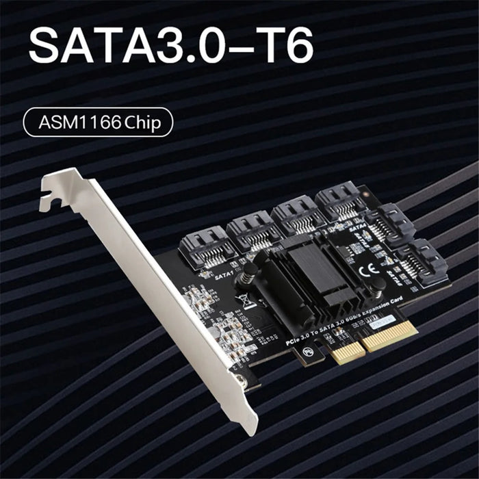TXB119 PCI-E to 6x SATA3.0 Expansion Card Compatible with MAC / Windows / Linux / Synology - 2
