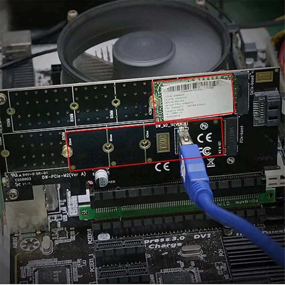 TXB044 110mm M Key + B Key Double Adapter Card Pcie to M.2 Nvme SSD NGFF Adapter Card - 6