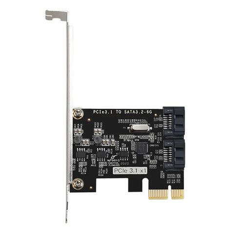 TXB116 SATA Hard Drive Expansion Card PCI-E 3.1 to 2-port SATA 3.2 6Gbps Adapter Card (Chip: JMB582) - 1