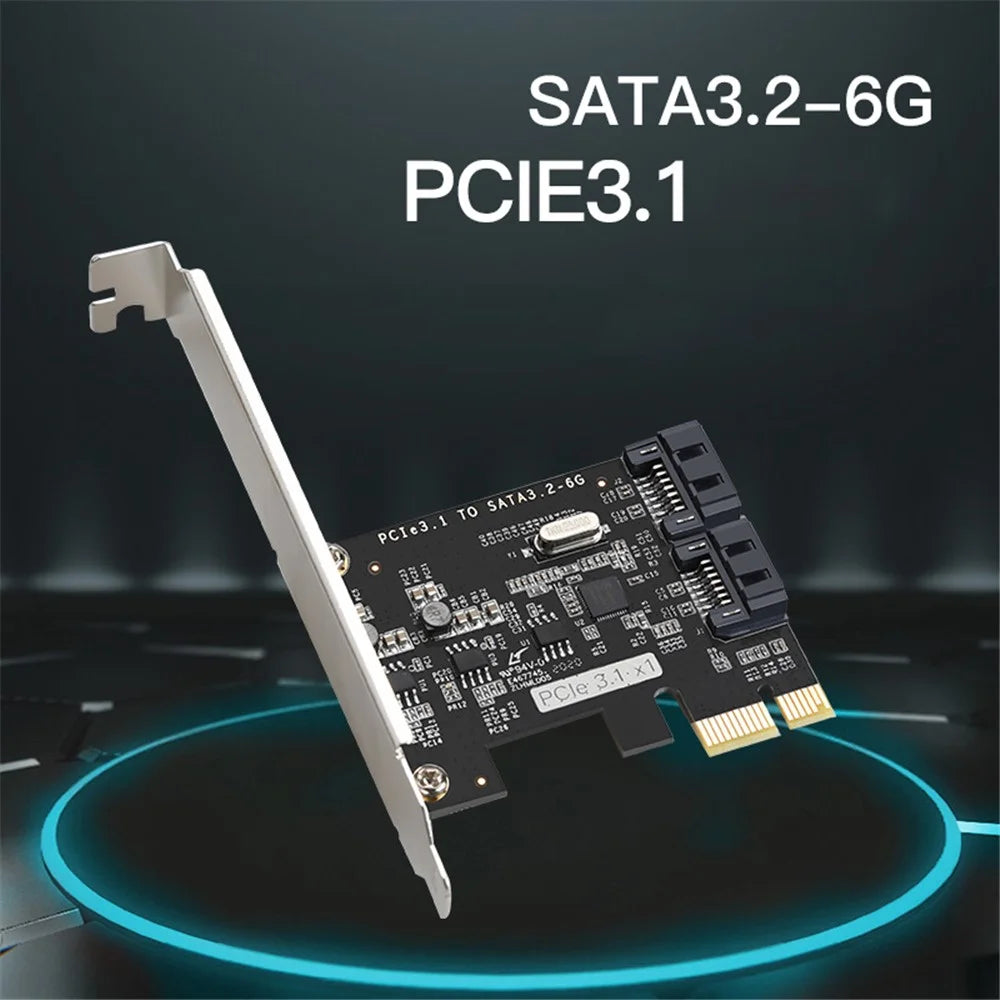 TXB116 SATA Hard Drive Expansion Card PCI-E 3.1 to 2-port SATA 3.2 6Gbps Adapter Card (Chip: JMB582) - 3