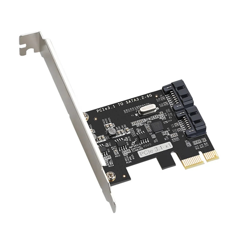 TXB116 SATA Hard Drive Expansion Card PCI-E 3.1 to 2-port SATA 3.2 6Gbps Adapter Card (Chip: JMB582) - 7