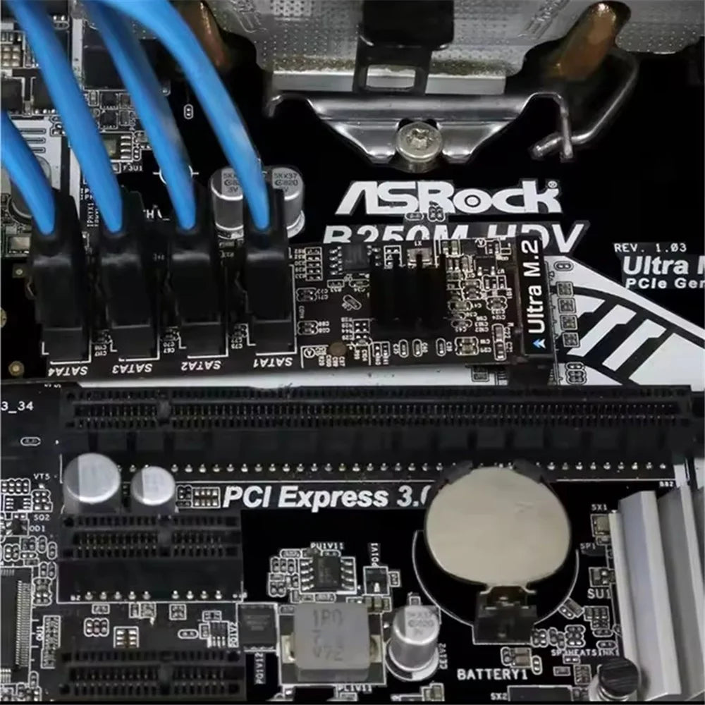 TXB184 Key-M Key-B M.2 NVME Adapter Card PCI-E 3.0 to 4-port SATA3.0 Expansion Card - 4