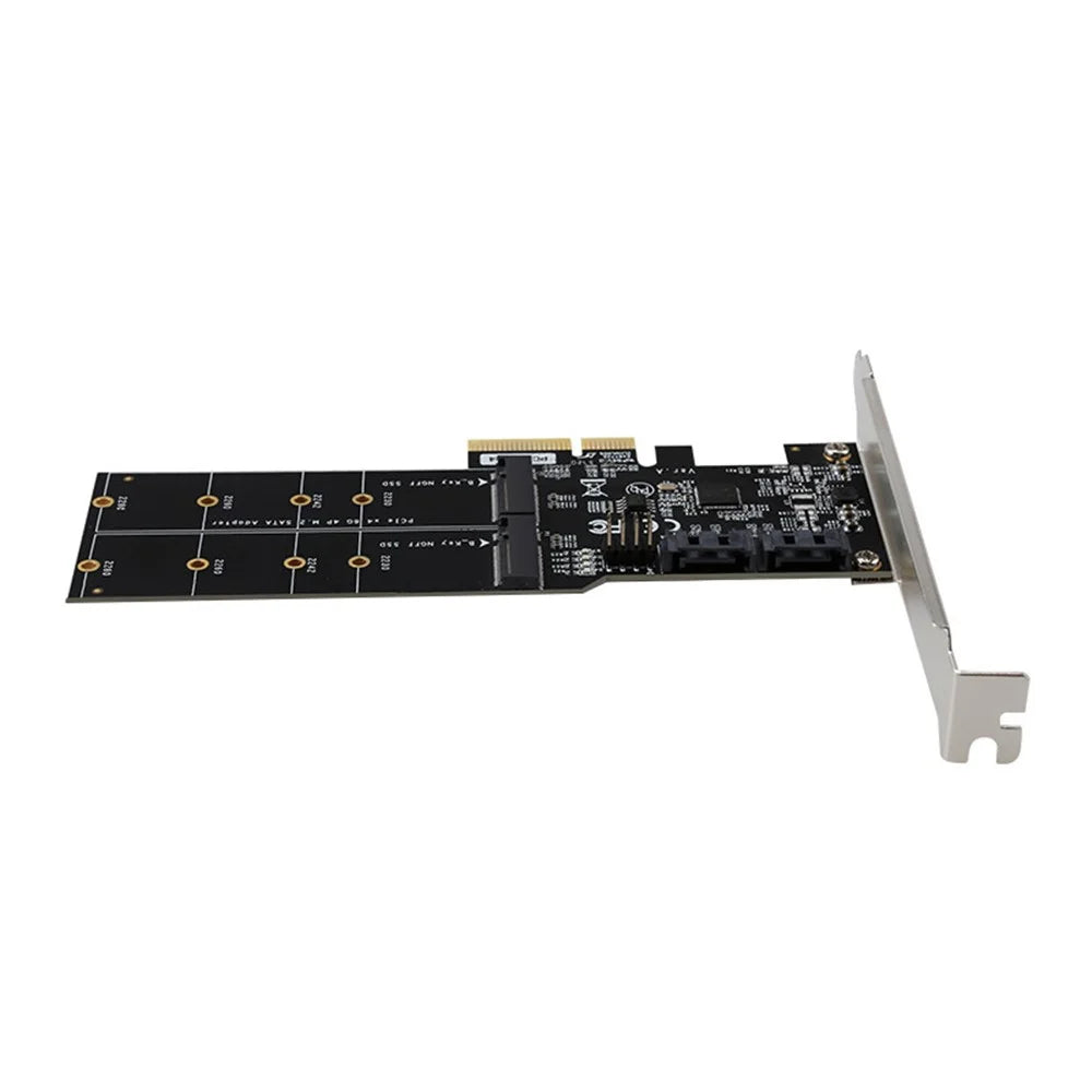 TXB120 2x SATA3.0 Adapter Card PCIE3.0 X4 to 2-port M.2 (B-Key) Expansion Card - 6