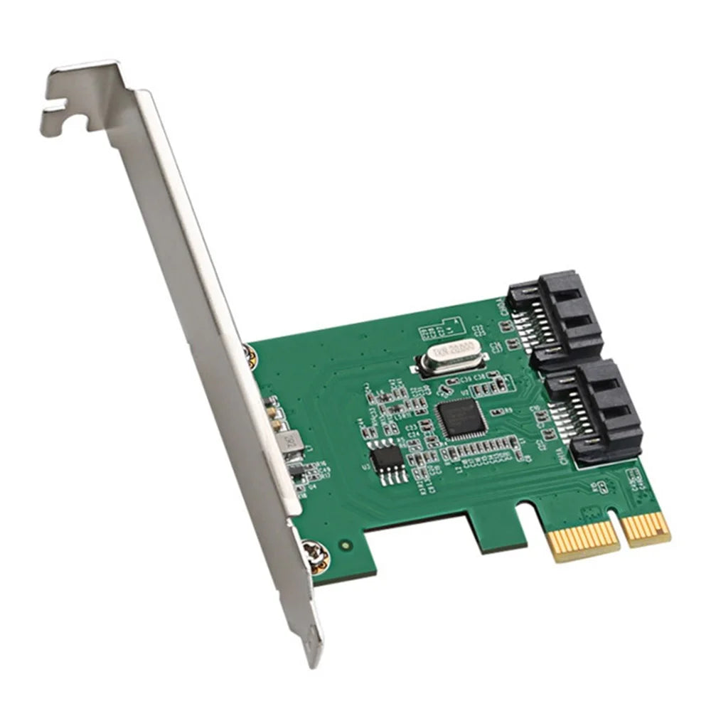 TXB169 AMS1016 Chip Adapter Card Pcie 2.0 X1 to 2-port SATA3.0 Hard Drive Expansion Card - 1