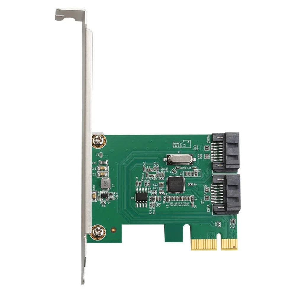 TXB169 AMS1016 Chip Adapter Card Pcie 2.0 X1 to 2-port SATA3.0 Hard Drive Expansion Card - 6
