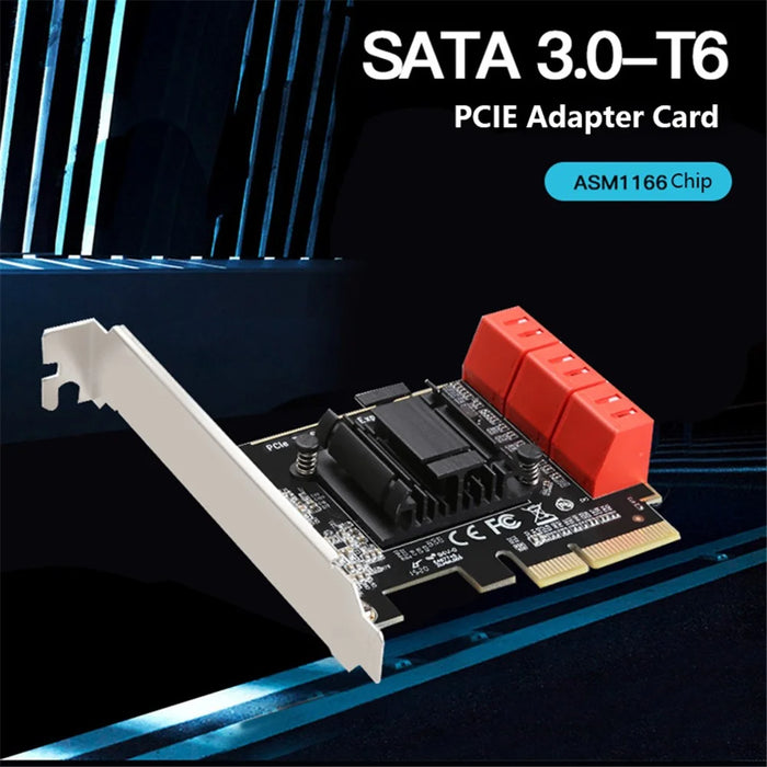 TXB113 PCIE to 6-port SATA3.0 6Gbps Expansion Adapter Card for MAC / Windows / Synology / Linux - 2