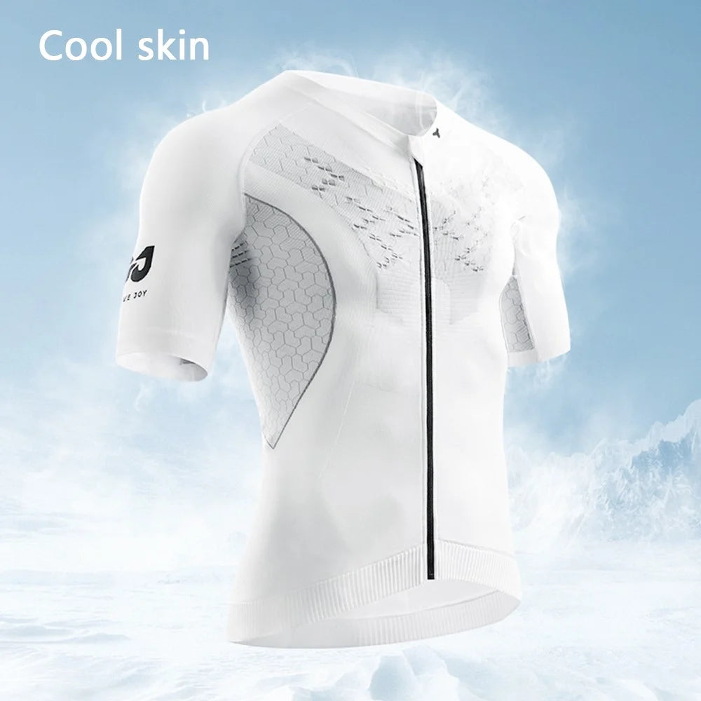 GOLOVEJOY QXF01 Outdoor Cycling Top Quick Dry Men Compression Short Sleeve T-Shirt - Black / M - 3
