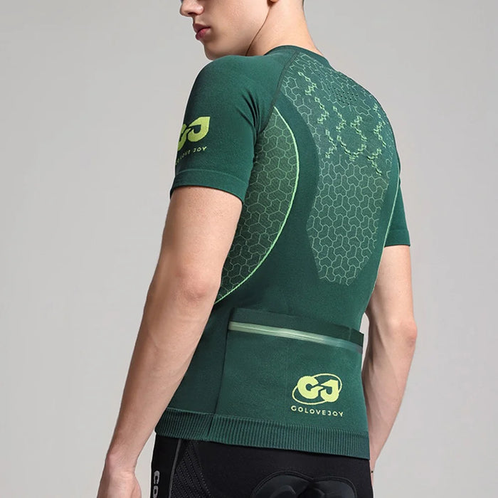 GOLOVEJOY QXF01 Outdoor Cycling Top Quick Dry Men Compression Short Sleeve T-Shirt - Black / M - 6