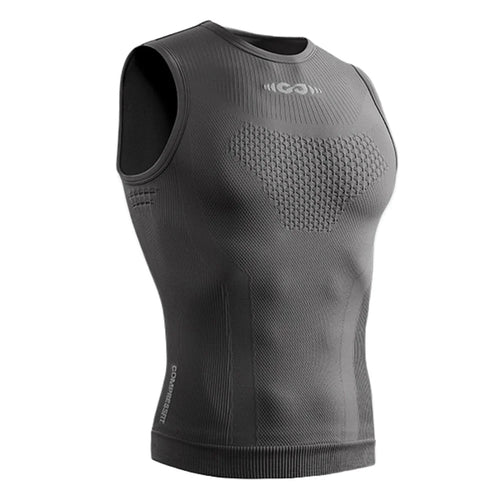 GOLOVEJOY JS01 Summer Men Sleeveless Compression Tank Top Quick Dry Breathable Fitness Vest, Size XL - Grey - 1