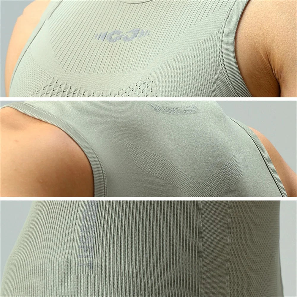 GOLOVEJOY JS01 Summer Men Sleeveless Compression Tank Top Quick Dry Breathable Fitness Vest, Size XL - Grey - 7