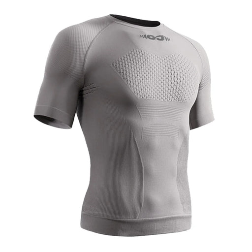 GOLOVEJOY JS02 Outdoor Sports Breathable Men Compression Short Sleeve Top for Cycling Running, Size XL - Grey - 1